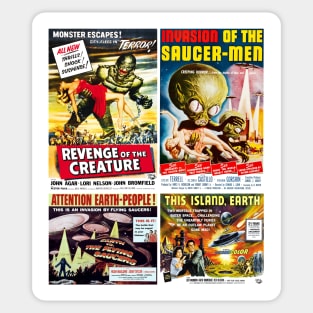 50s Sci-Fi Movie Poster Collection #5 Sticker